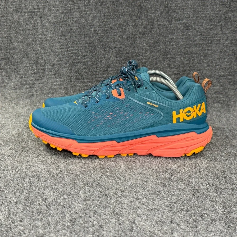 Hoka‎ Challenger ATR 6 GTX Trail Running Shoes Women's 11 Blue Coral Camelia Run